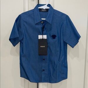 Versace Boys  Blue Button Down Shirt